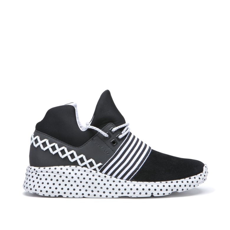 Supra Catori Joggesko Dame Svarte Hvite | W7EQQ9J