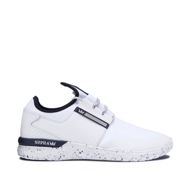 Supra Flow Run Løpesko Herre Hvite Svarte | L0AFBWU