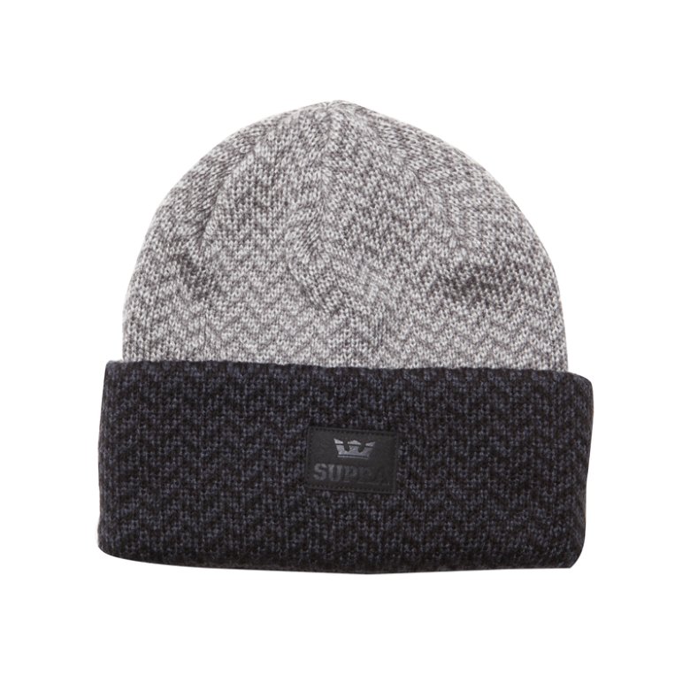 Supra Herring Beanie Caps Dame Grå Svarte | EBO1L9O