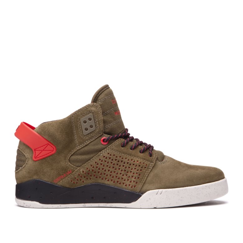 Supra Høye Skytop III Sko Dame Olivengrønne | KXBV85U