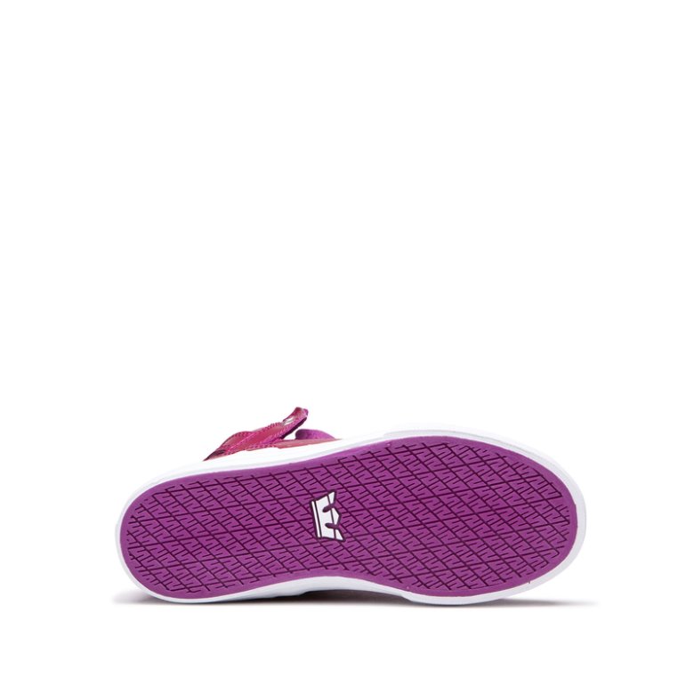 Supra Høye Skytop Sko Barn Rosa Sølv | 6D1U8E3