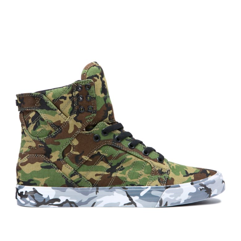 Supra Høye Skytop Sko Dame Camouflage Hvite Camouflage | YFUQVZ5