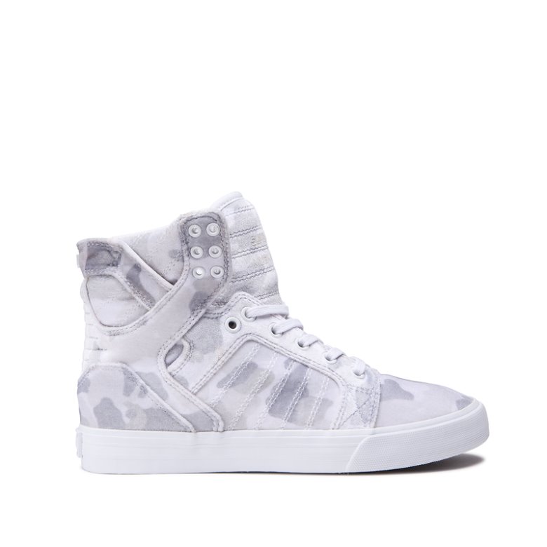 Supra Høye Skytop Sko Dame Hvite Camouflage Hvite | ZYG61L2