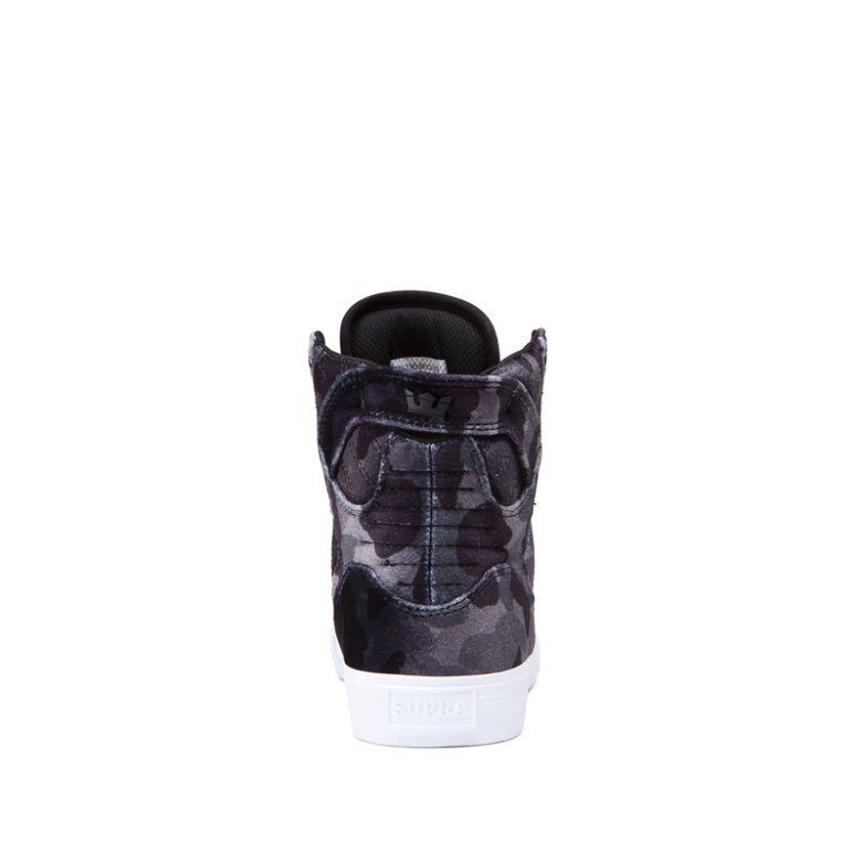 Supra Høye Skytop Sko Dame Svarte Camouflage Svarte Hvite | 8TCIVEY