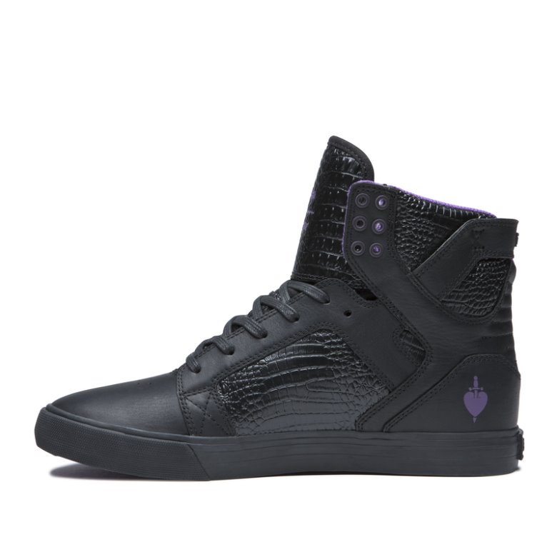 Supra Høye Skytop Sko Dame Svarte Lilla | 8O27F2G