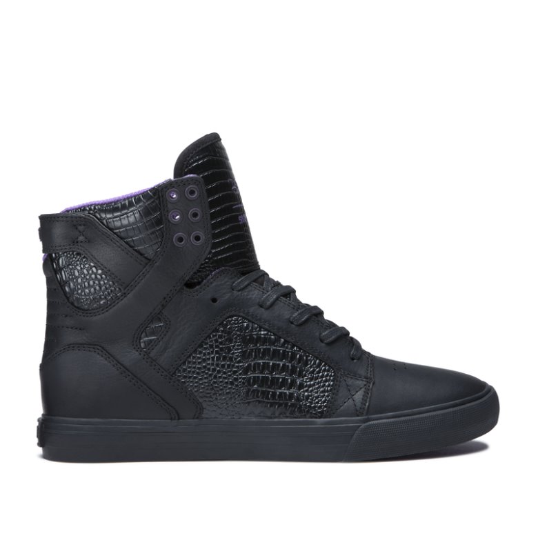 Supra Høye Skytop Sko Herre Svarte Lilla | LATZYNA