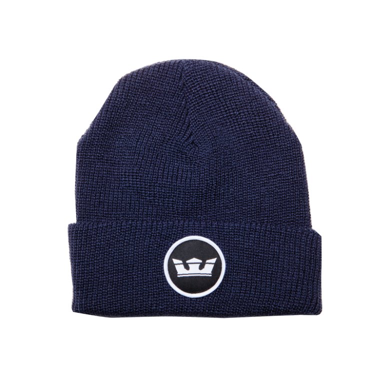 Supra Icon Beanie Caps Dame Marineblå | 0J67BSX