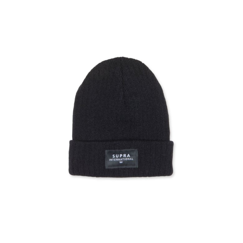 Supra Icon International Beanie Caps Dame Svarte | BPVXZ4Q