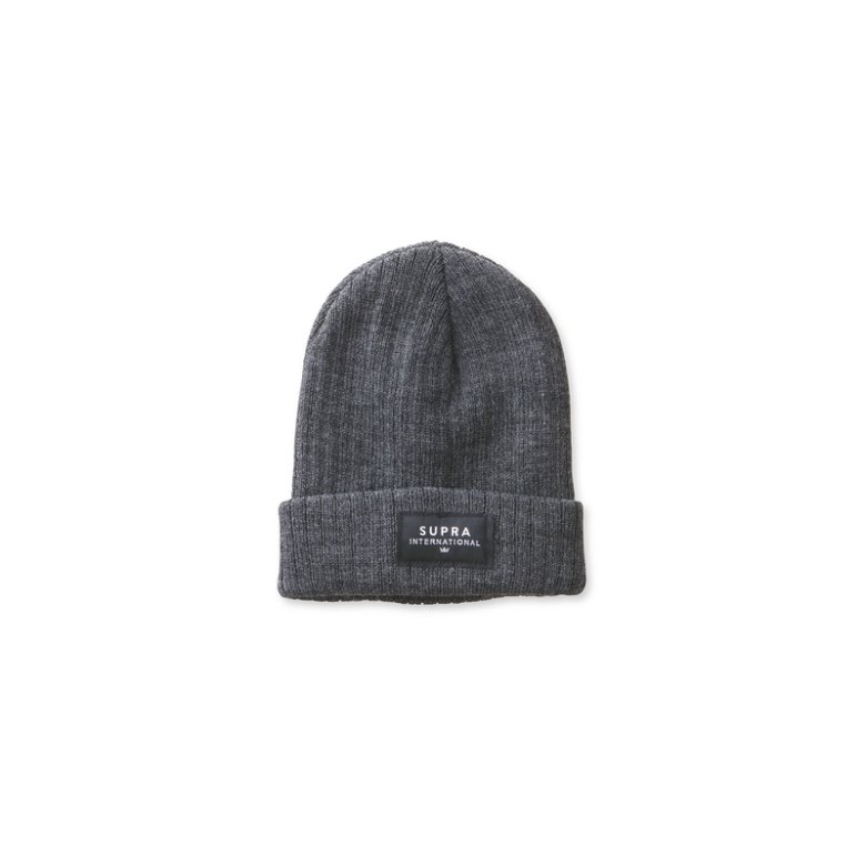 Supra Icon International Beanie Caps Herre Mørke Grå | S1ZR7VD