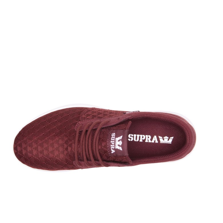 Supra Lave Hammer Run Sko Dame Burgunder Hvite | W0JV8UG