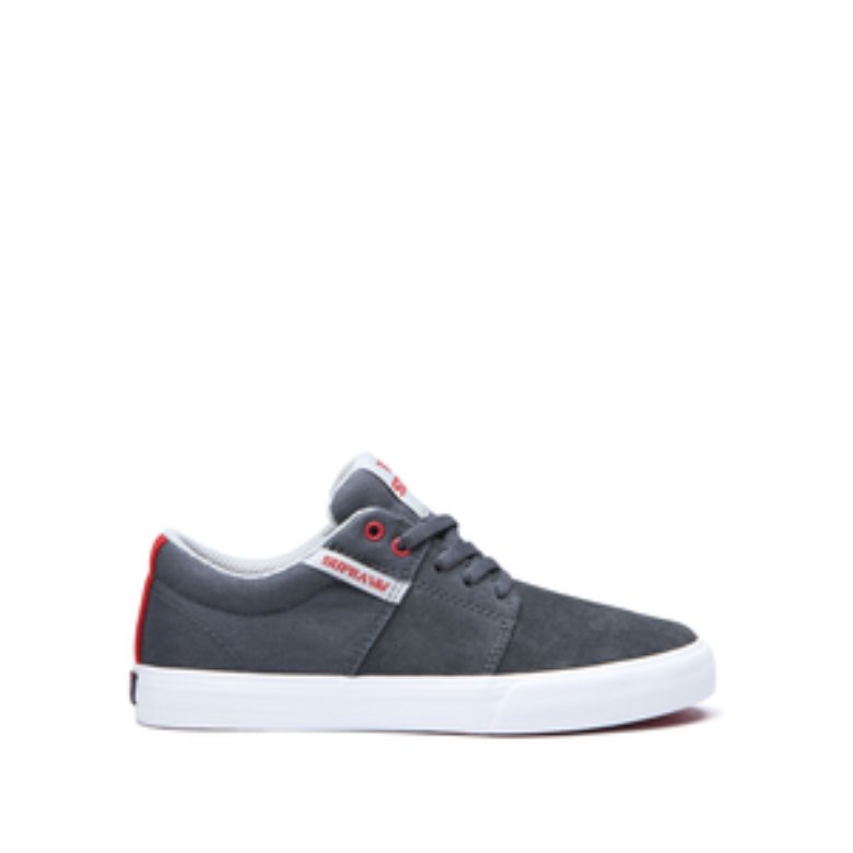 Supra Lave Stacks II Vulc Sko Barn Svarte Rød | 627XH06