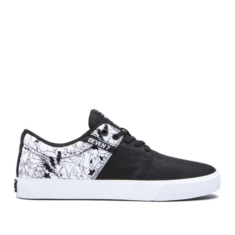 Supra Lave Stacks II Vulc Sko Herre Svarte Hvite | 3MFYUG6