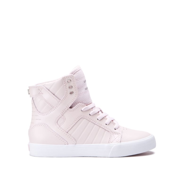 Supra Skytop Sko Barn Rosa Hvite | 2DVQZC8