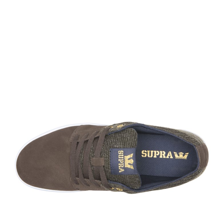 Supra Stacks II Joggesko Dame Kaffe Gull Hvite | 3KOC28H