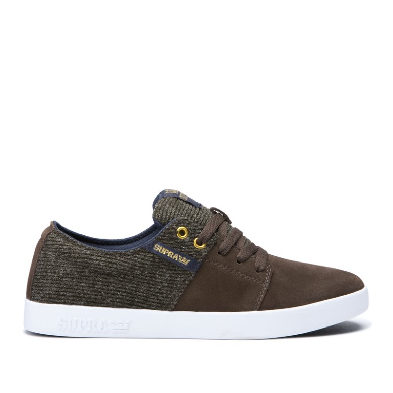 Supra Stacks II Joggesko Dame Kaffe Gull Hvite | 3KOC28H