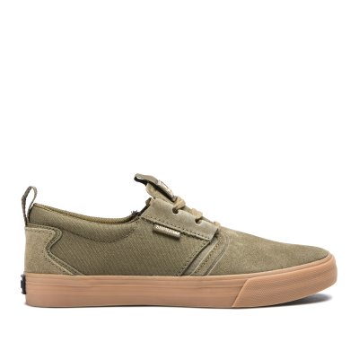 Supra Flow Skatesko Herre Olivengrønne Brune | DVH9FCG