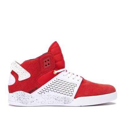 Supra Høye Skytop III Sko Dame Rød Hvite | E7OFRM7