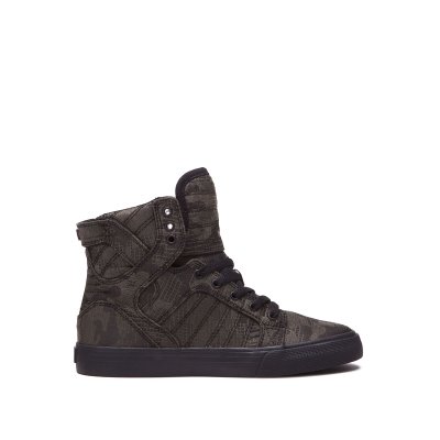 Supra Høye Skytop Sko Barn Camouflage Svarte | A3RW7ZL