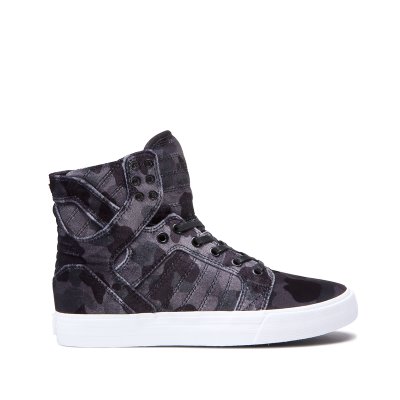 Supra Høye Skytop Sko Dame Svarte Camouflage Svarte Hvite | 8TCIVEY