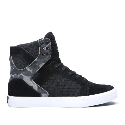 Supra Høye Skytop Sko Dame Svarte Camouflage | WVHD0K5