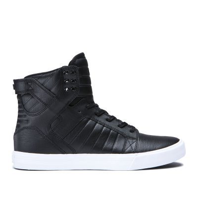 Supra Høye Skytop Sko Dame Svarte Hvite | PE1VLE3