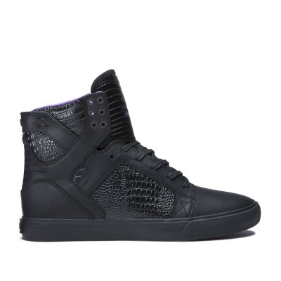 Supra Høye Skytop Sko Dame Svarte Lilla | 8O27F2G