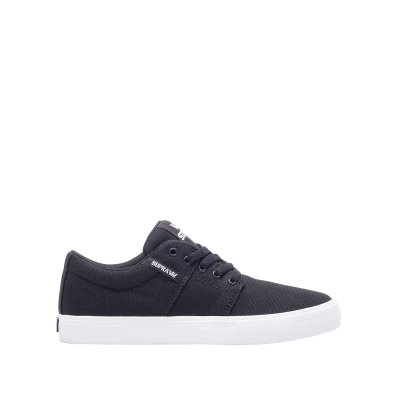 Supra Lave Stacks II Vulc Sko Barn Svarte Hvite | SLPSR0G