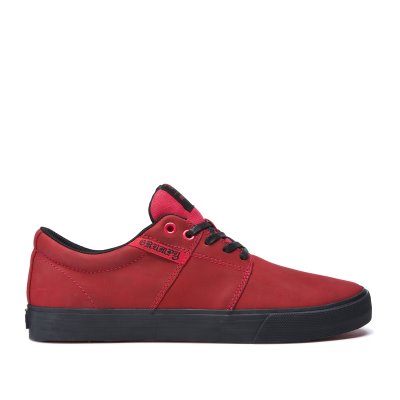 Supra Lave Stacks II Vulc Sko Dame Rød Svarte | HAZI7YZ