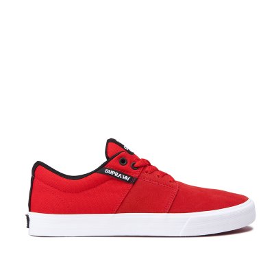 Supra Lave Stacks II Vulc Sko Dame Rød Svarte Hvite | KQ8DXSH